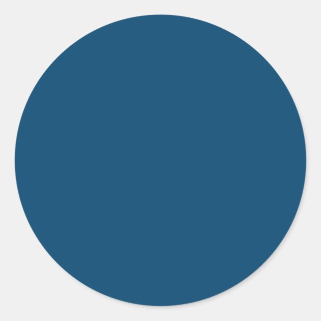 Dark Imperial Blue Classic Colour Coordinating Round Sticker (Front)