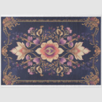 Dark Indian Folk Floral Demask Pattern