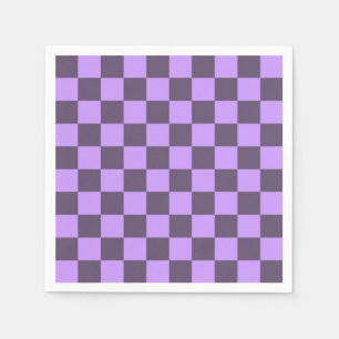 Dark Indigo and Pale Violet Checkerboard Napkin