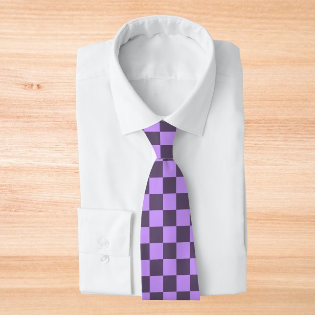 Dark Indigo and Pale Violet Chequerboard Tie (Creator Uploaded)