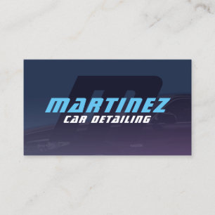 Dark indigo blue automotive monogram  business card