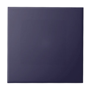 Dark Indigo Ink Blue Solid Colour Print Ceramic Tile