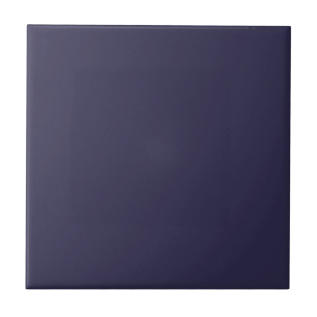 Dark Indigo Ink Blue Solid Colour Print Ceramic Tile (Front)