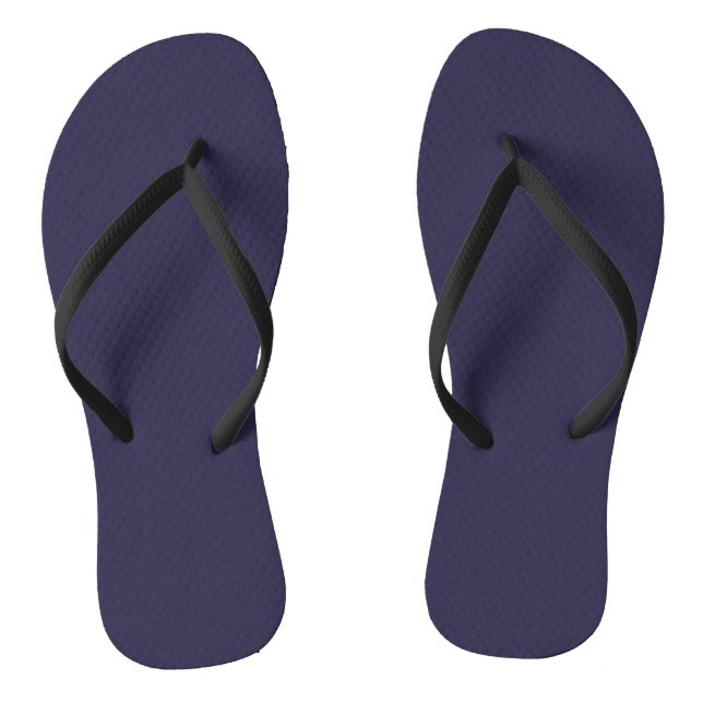 Dark Indigo Ink Blue Solid Colour Print Flip Flops (Footbed)
