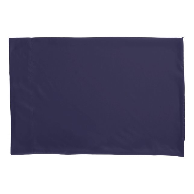 Dark Indigo Ink Blue Solid Colour Print Pillowcase (Front)