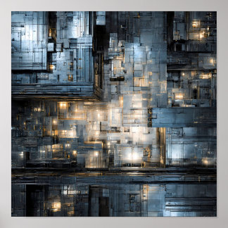 Dark Industrial Texture: Dystopian Circuit Poster