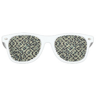 Dark Interlace Motif Mosaic Pattern Retro Sunglasses