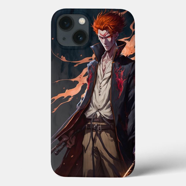 Dark iPhone 13 Case with Bold Anime-Inspired (Back)