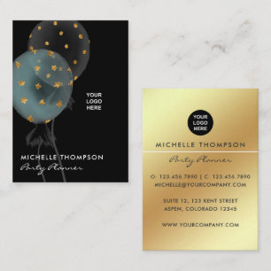  Dark Iridescent Balloons Event Coordinator Business Card