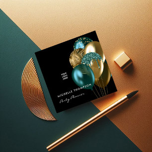  Dark Iridescent Balloons Event Coordinator Square Business Card
