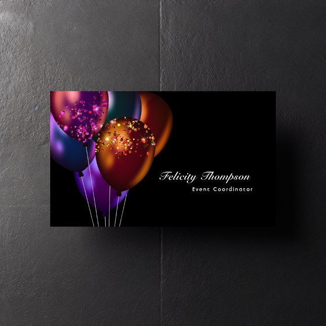  Dark Iridescent Balloons Event Industry QR Code Business Card (Creator Uploaded)