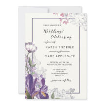 Dark Iris Floral Spring Ivory Wedding