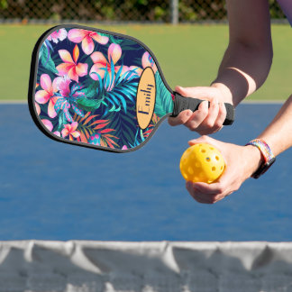 Dark Island Flowers Personalised Pickleball Paddle