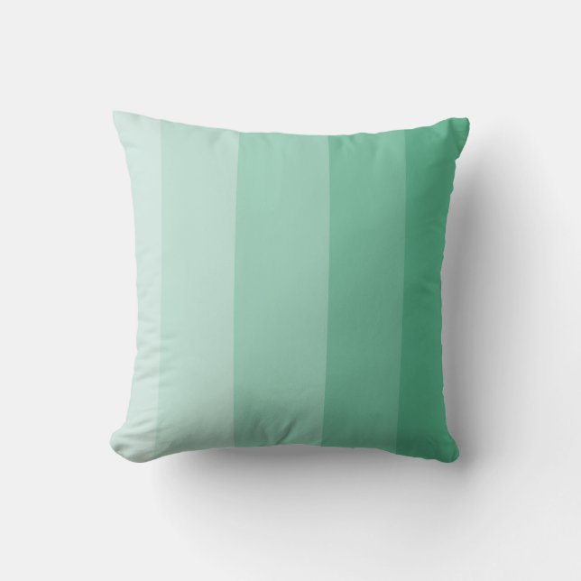 dark Jade Green Ombre Stripe Cushion (Front)