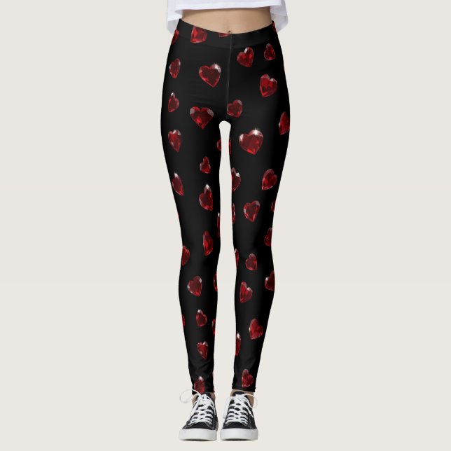 Dark Jeweled Heart Leggings (Front)