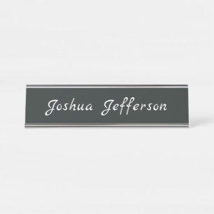 Dark Jungle Green Professional Creative Plain Desk Name Plate