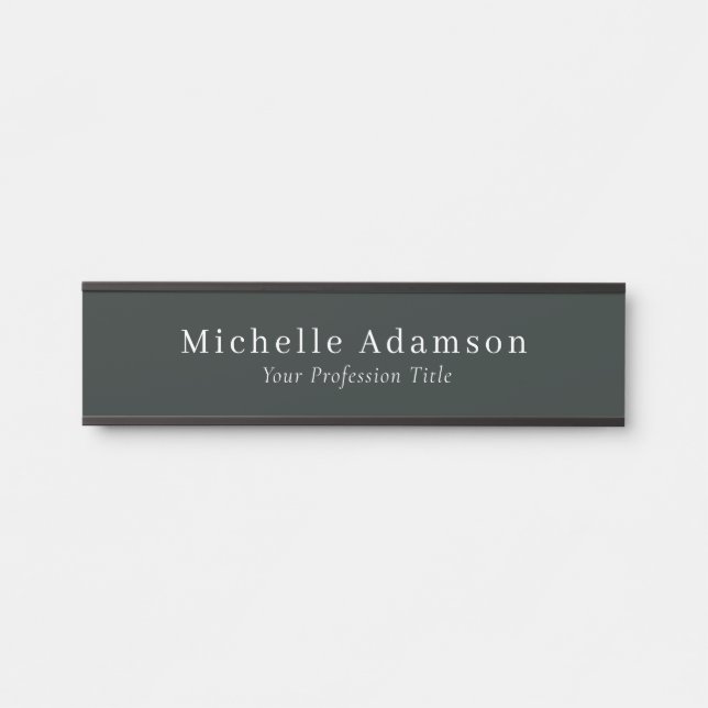 Dark Jungle Green Professional Plain Modern Door Sign (Front)