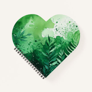 Dark Jungle green watercolor hand drawn texture  Notebook