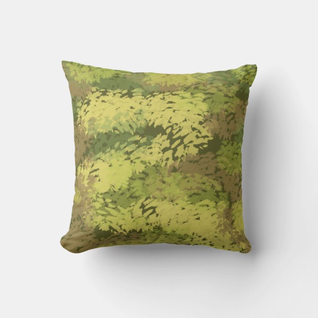 Dark Jungle Throw Pillow (Front)