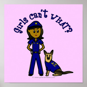 Dark K9 Police Girl Poster