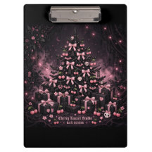 Dark Kawaii Pink Christmas Tree Clipboard Goth