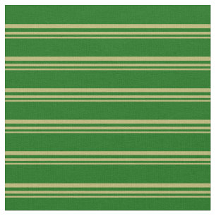 Dark Khaki and Dark Green Stripes Fabric