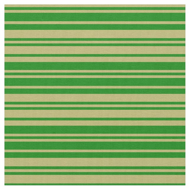 Dark Khaki and Green Coloured Stripes Fabric (Close Up)