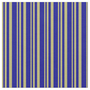 Dark Khaki & Dark Blue Coloured Striped Pattern Fabric