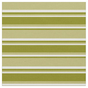 Dark Khaki, Green, and Mint Cream Coloured Lines Fabric