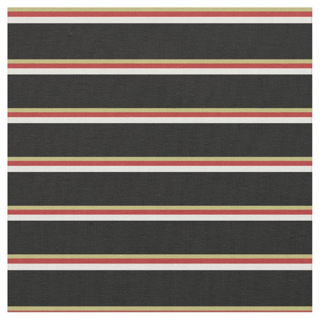 Dark Khaki, Red, Beige, and Black Coloured Pattern Fabric (Close Up)