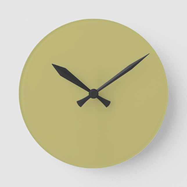 Dark Khaki Round Clock (Front)