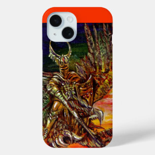 DARK KNIGHT AND DRAGON Fantasy iPhone 15 Case