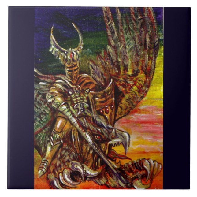 DARK KNIGHT Fantasy Ceramic Tile (Front)