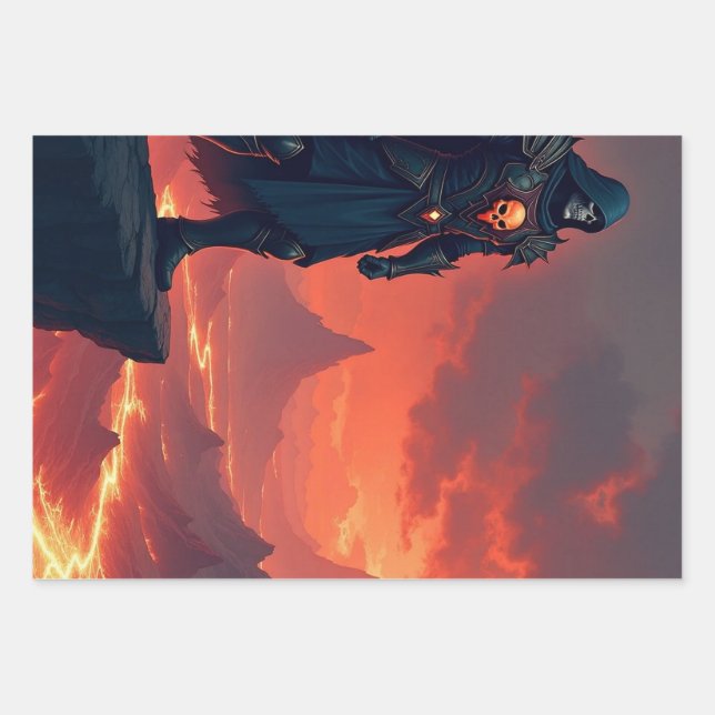 Dark Knight of Flame Wrapping Paper Sheet (Front)