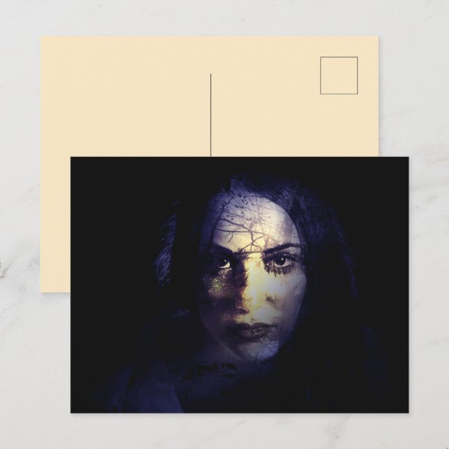 Dark Lady Nature Goddess Witch Magic Shadows Postcard (Front/Back)