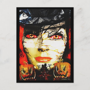 Dark Lady of Halloween Postcard