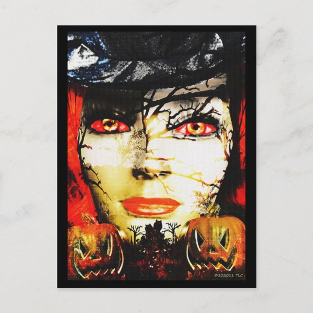 Dark Lady of Halloween Postcard (Front)