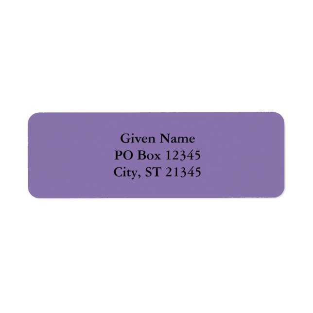 Dark Lavender Return Address Label (Front)