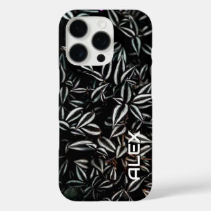 Dark Leaf with White Edges iPhone 16 Pro Case