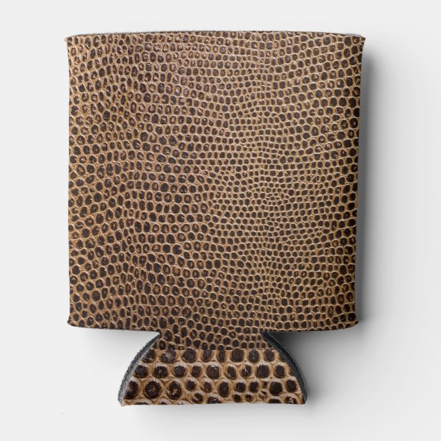 Dark Leather: Elegant Simple Background Can Cooler (Front)