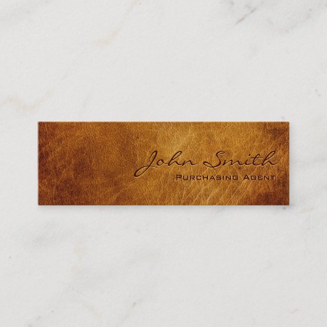 Dark Leather Purchasing Agent Business Card (Front)
