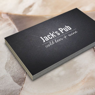 Dark Leather Texture Beer Bar/Pub Business Card