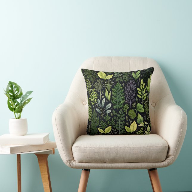 Dark Leaves Cushion (Chair)