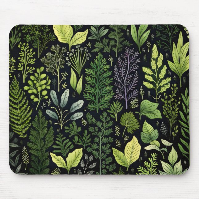 Dark Leaves Mouse Pad (Front)
