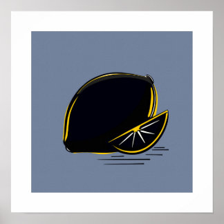 Dark Lemon – Minimal Graphic Art Poster