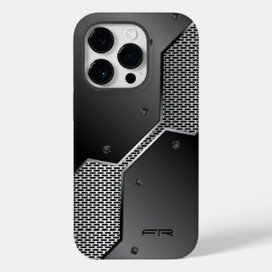 Dark & Light Grey Metallic Geometric Design iPhone Case-Mate iPhone 14 Pro Case
