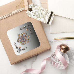 Dark & Light Mandala Bloom Square Sticker