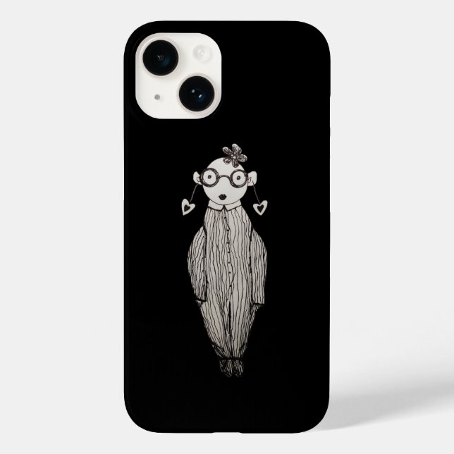 Dark lipstick and wearing glasses   Case-Mate iPhone case (Back)