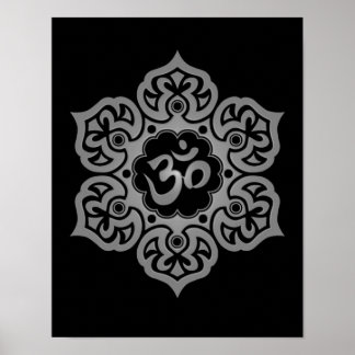 Dark Lotus Flower Om Poster