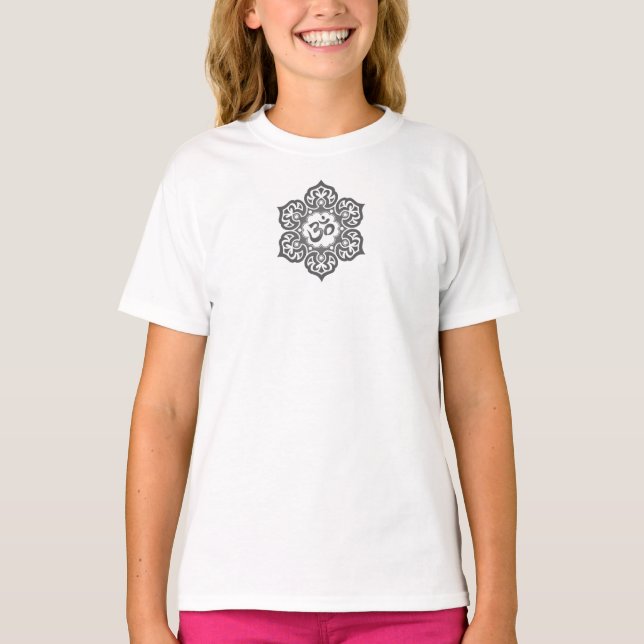 Dark Lotus Flower Om T-Shirt (Front)